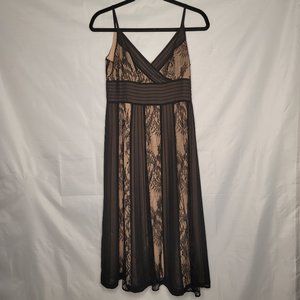 Ann Taylor Loft Black Spaghetti Lace Dress Straps Size 2